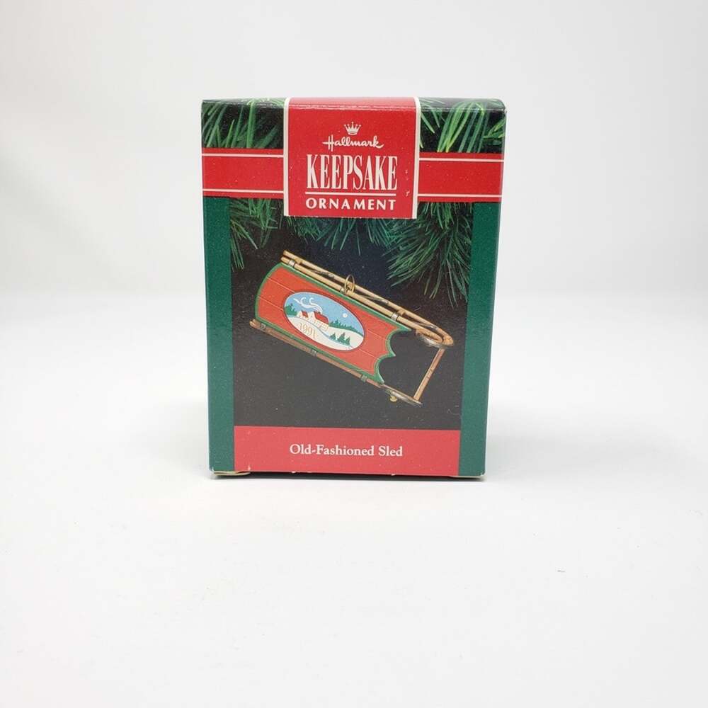 1991 Hallmark Old Fashioned Sled Handcrafted Keepsake Holiday Christmas Ornament